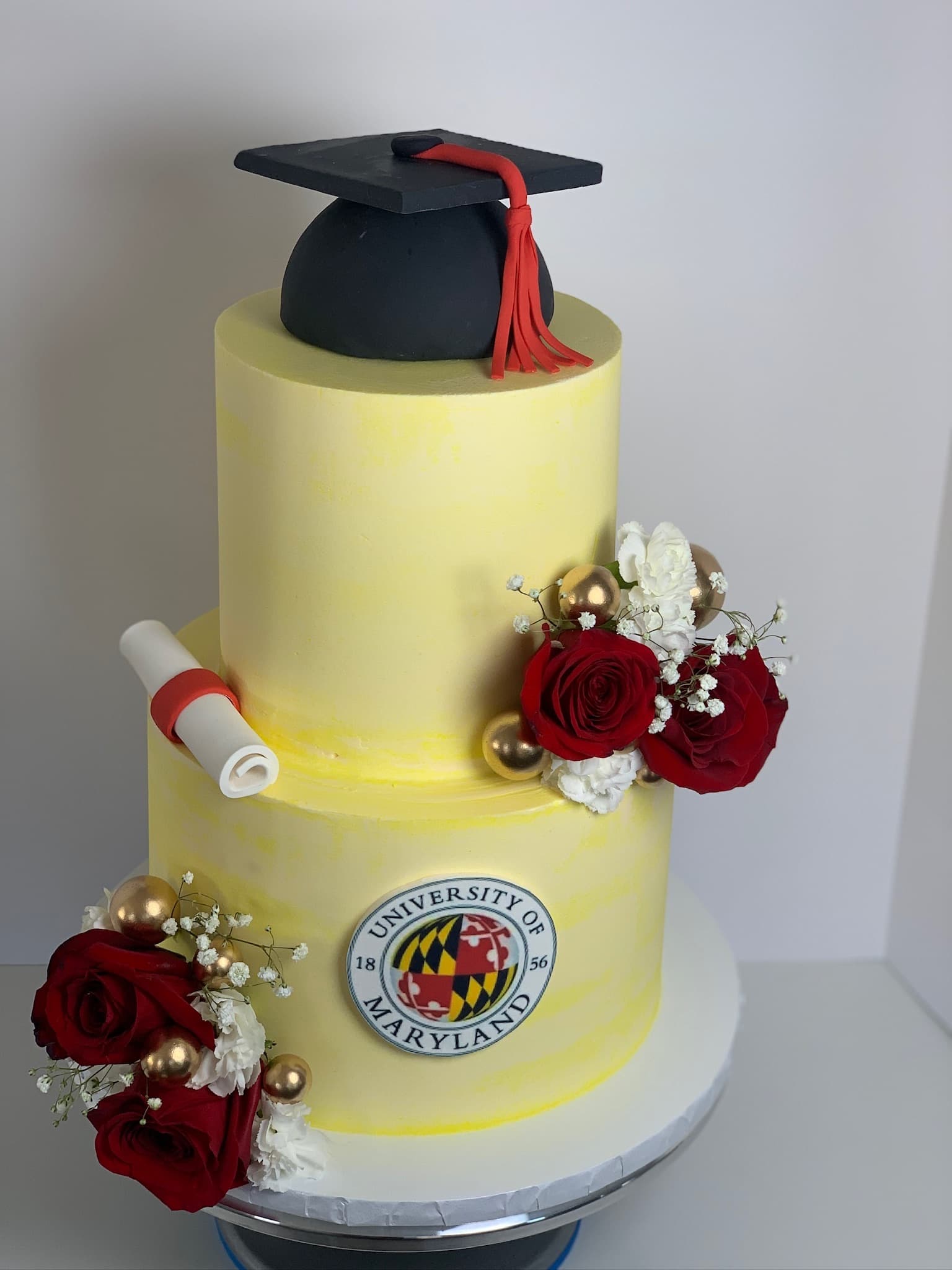 University of Maryland graduation two-tier cake