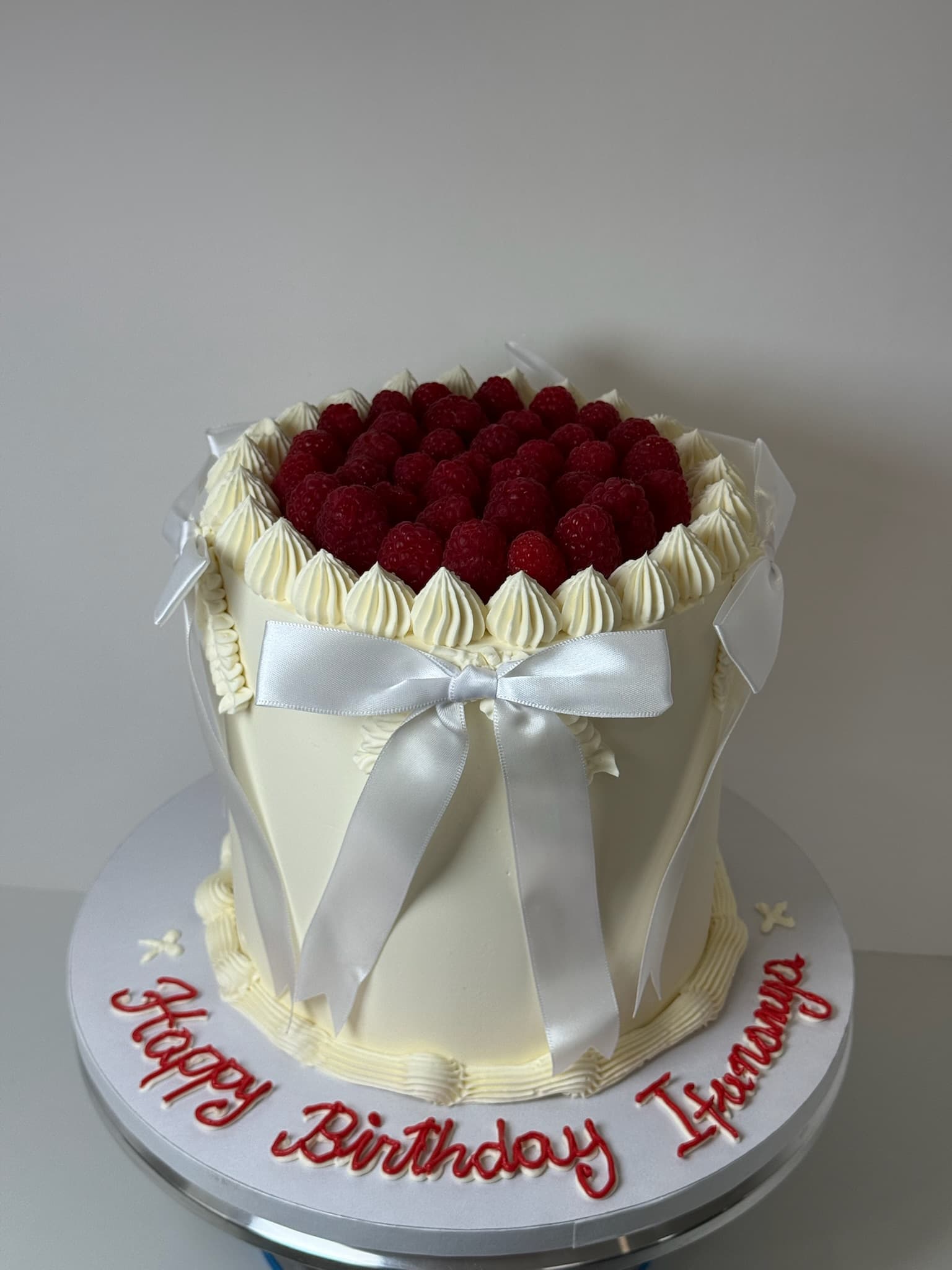 Raspberry birthday cake