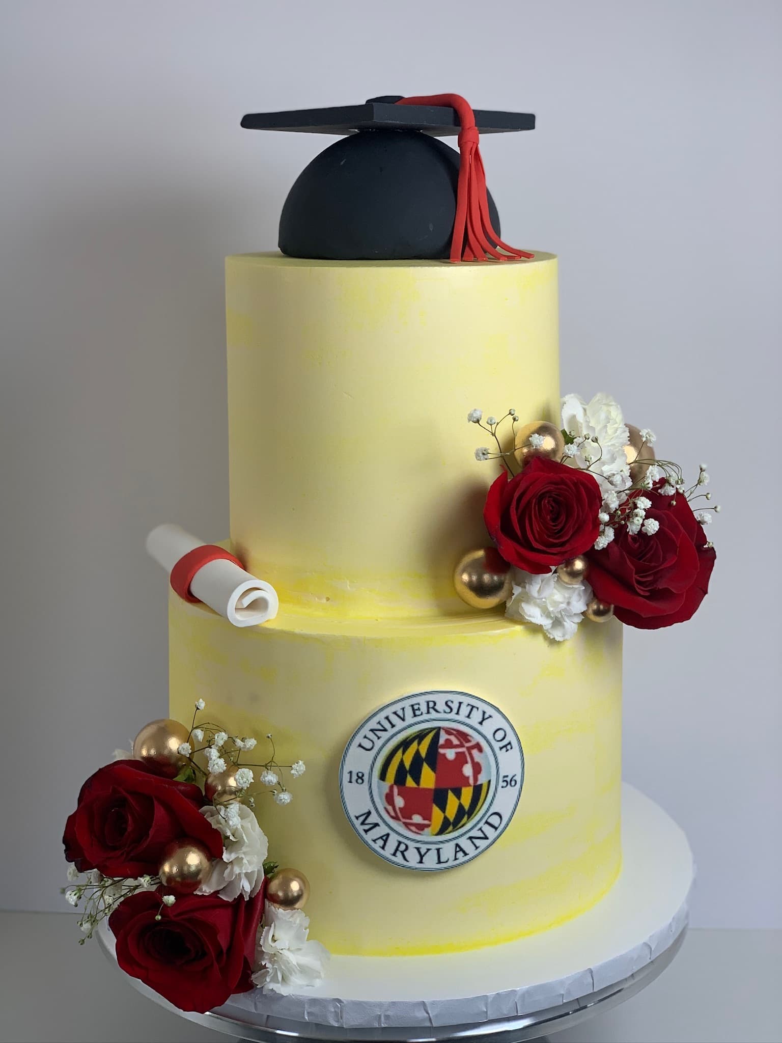 University of Maryland graduation two-tier cake